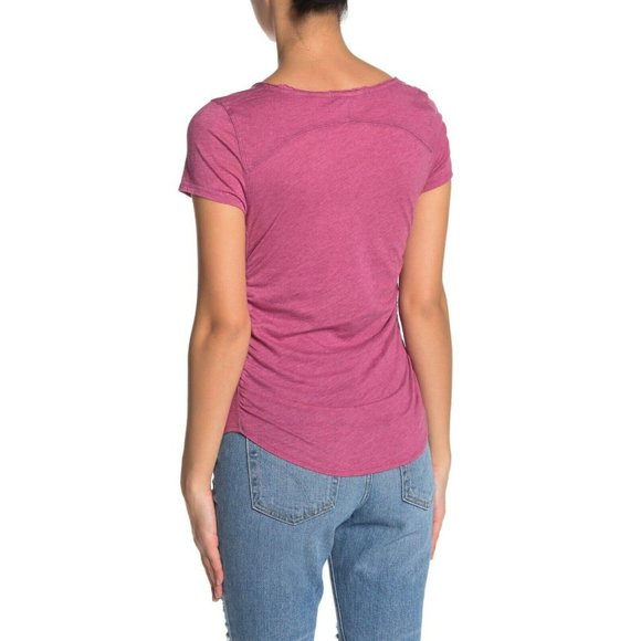 Free People Cinched Sides Sonnet Tee Iris Wine X-Small - Picture 4 of 9